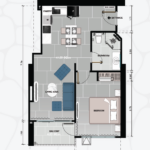 One-bedroom apartment (Euro-style two-room) 51.5 m2