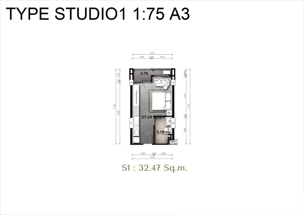Studio 32m2 in The Panora Estuaria